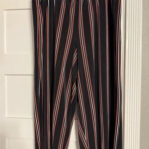 Torrid Black and Rust Striped Wide Leg Culotte Pants